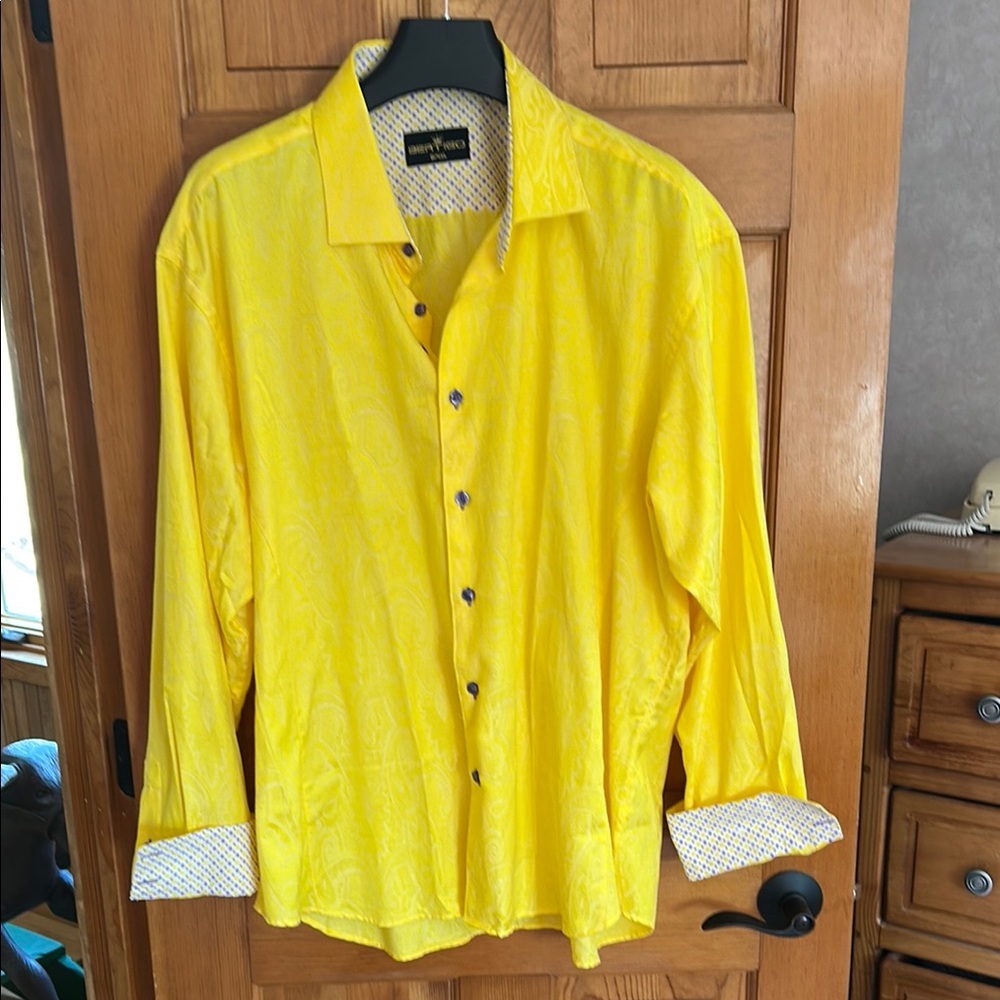 Bright Yellow Casual Button Down Shirt